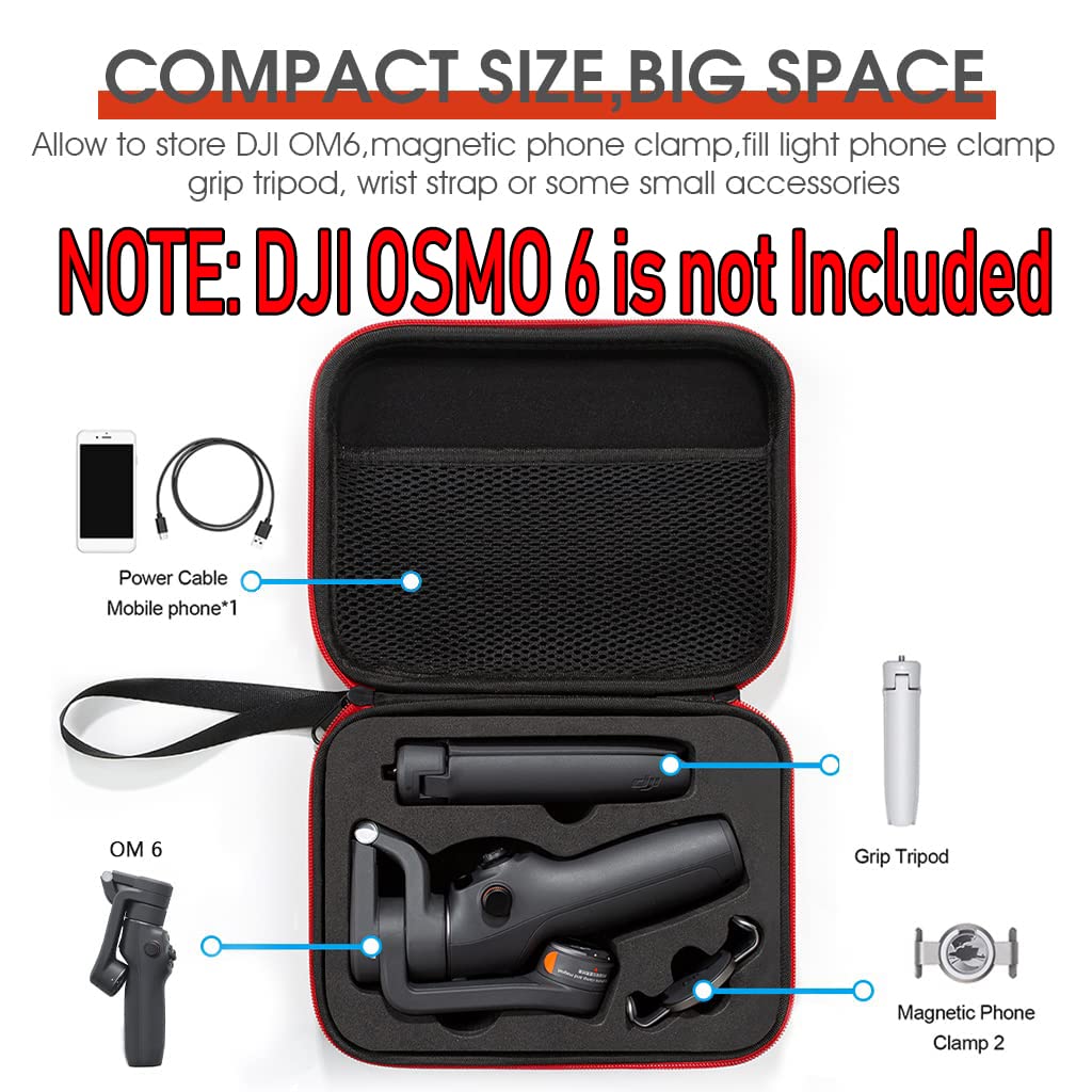 ZORBES Storage Bag for DJI Osmo Mobile 6, Hard Shell Portable Case Phone Stabilizer Carrying Case for DJI OM6-Handheld Smartphone Gimbal Stabilizer and Accessories (Only Case Not Include DJI product) ZORBES Storage Bag for DJI Osmo Mobile 6, Hard Shell Portable Case Phone Stabilizer Carrying Case for DJI OM6-Handheld Smartphone Gimbal Stabilizer and Accessories (Only Case Not Include DJI product)